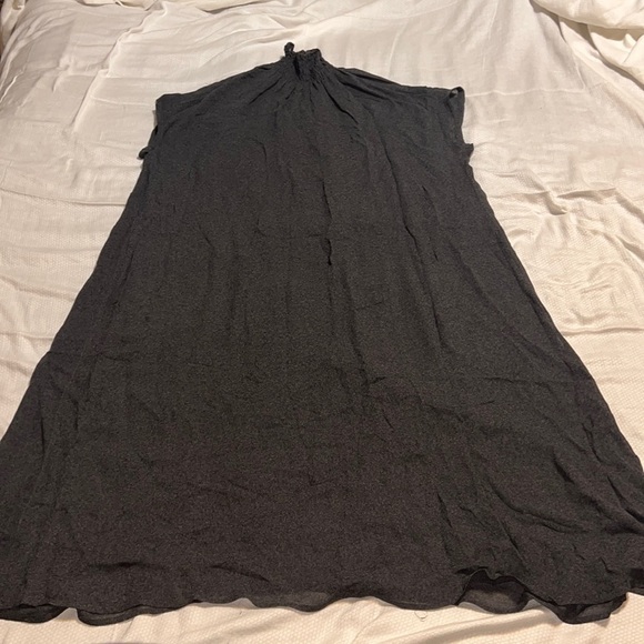 Veronique Leroy Sheer Charcoal Grey Short Sleeve Dress 42 - Picture 1 of 7